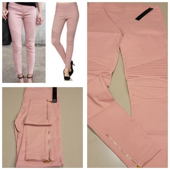 Motto Leggings/Jeggings in Blush Pink Color - Picture 1 of 16
